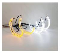 Car Faros Para Toyota Para Chaser JZX100 1996 1997 1998 1999 2000 2001 Luz Diurna Ultrabrillante A/W Kit Luces Giro Estilo DTM Con Anillos Halo Y Ojos Ángel LED Faro Principale Fari(White Amber)