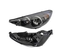 Car Faros Un Par Faros Delanteros Coche para Peugeot 207 2009 2010 2011 2012 2013 9680131780 Negro Blanco Faro Principale Fari(Negro)