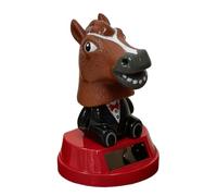 Car Figurines - 10x5.5cm Solar-Powered Cute Horse Head Desk Decor - Space-Saving Car Accessory Animal Interior Dash Figurine Toys,for Truck Sedan Pickup Vehicle SUV Desk Shelf Office Home Party