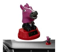 Car Figurines Solar Small Shaking Ornament | Car Wobble Bobble Dashboard Figures For Truck Sedan Pickup Vehicle Suv Desk Shelf Office Home Party Of For And With Fun Decoration And Moving Display