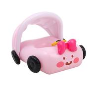 Car Float, Pool Toy, Inflatable Ride, Sunshade Canopy, Cartoon Design, PVC Build, Pink Yellow Styles, Water Relaxation Gear, Beach Party Use, Sturdy, for Family Friends Coworkers Fun