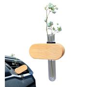 Car Flower Vase - Glass Botanical Display Container, Wood Scent Diffuser, Automotive Decoration Piece, Stylish Interior Fragrance Holder | Portable Floral Setup For RV, Van, Cabin Sp