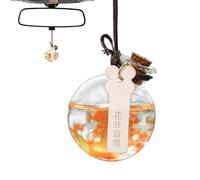 Car Fragrance Diffuser, Auto Air Freshener Pendant, Rearview Mirror Hanging, Refillable Glass Bottle, Aromatherapy Scents, Car Closet Gym Bedroom Use, 1.38x1.77 In