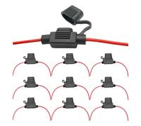 Car Fuse Holder, Waterproof Circuit Accessory, Standard High-Strength Design, 10-Piece Vehicle Electrical Set, Ideal for Auto, Rv, Equipment, System Protection Black