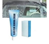 Car Glass Oil Film Cleaner - Glass Film Removal Cream,Glass Oil Film Removing Paste,Car Windshield Oil Film Cleaner,Glass Stripper Water Spot Remover With Sponge (2pcs)