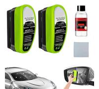 Car Glass Oil Film Remover,Automotive Oil Film Cleaning Brush,Liquido Limpiaparabrisas Limpieza Coche,Quitamanchas Para Parabrisas,Cepillo De Limpieza Película Aceite Para Automóviles (Verde*2pc)