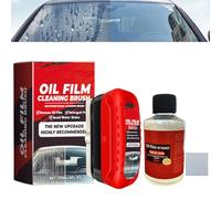Car Glass Oil Film Remover,Automotive Oil Film Cleaning Brush,Liquido Limpiaparabrisas Limpieza Coche,Quitamanchas Para Parabrisas,Cepillo De Limpieza Película Aceite Para Automóviles (Rojo*1pcs)