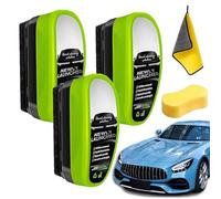 Car Glass Oil Film Remover, Upgrade 2.0 Limpiador de Película de Aceite Vidrio, Esponja Limpia Cristales de Coche, Strong Front Windshield Remover for Windshield Improves Clarity and Visibility (*3)