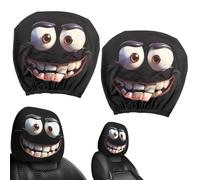 Car Headrest Covers - 1 Pair Face Cover Personalized Funny Car Accessories, Funny Spoof Cars Seat Headgear, Parody Anime Faces for Menfront Seat Covers for Most Cars