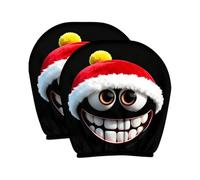 Car Headrest Covers - 2 Pack Christmas Santa Polyester Seat Decor | Auto Headrest Pillow Covers - Polyester Elastic Protector | Holiday Vehicle Interior | Festive Decoration For SUV Truc