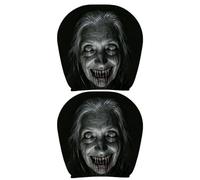 Car Headrest Covers 2 Pack, Elastic Spooky Front Pillow Wrap Universal | Washable Car Seat Headrest Protector for Family Vehicle SUV MPV RV Tractor Trailer Truck Automóvil