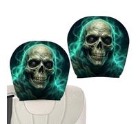 Car Headrest Covers - 2 Piece Halloween Scary Design - Reusable Protector