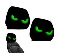 Car Headrest Covers - 2 Pieces Dirt Proof Funny Big Eyes Design | Breathable Elastic Protector SUV Truck Vehicle Interior Decoration Men Women Drivers Passengers Lightweight Skin Friendly Custom Print