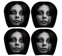 Car Headrest Covers,Spooky Halloween Car Decor Covers-2pc Universal Fit，B：2