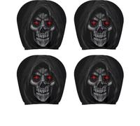 Car Headrest Covers,Spooky Halloween Car Decor Covers-2pc Universal Fit，D：2