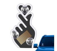 Car Heart Light - Solar Powered Warning Signal, Gesture Heart Display Lamp with Suction Mount Alert, Wireless Vibration Activated Safety Glow, Ideal for Night Driving Window Visibility