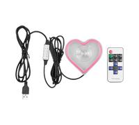 Car Heart Neon Sign, Heart-Shaped LED Ambient Light, USB Neon Lighting with Remote Control, Automotive Interior Decor for Trunk, Window, Room, Date Night, or Holiday Use, Pink