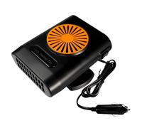 Car Heater, Heating Fan, Compact Flexible Rotation Adhesive Mount ABS Material Easy Setup Lightweight Power Plug, 12V heater for Driver Dashboard Safe Driving Travel, 5.31x4.13x2.99Inches, Black