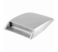 Car Hood Vent Sticker | Universal ABS Ventilation Scoop for Most Cars/Trucks/SUVs | Decorative Hood Cover with Aluminum Grille | Easy Peel & Stick Installation (Silver)