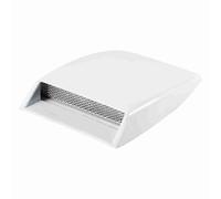 Car Hood Vent Sticker | Universal ABS Ventilation Scoop for Most Cars/Trucks/SUVs | Decorative Hood Cover with Aluminum Grille | Easy Peel & Stick Installation (White)