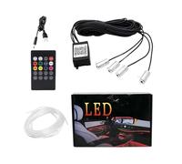 Car Interior Ambient Lights | 25 x 15,5 x 4 cm Rubber Wireless LED Strip Kit | APP-Controlled Decorative Auto Lighting | Remote Multi-Mode Glow System for Cars Trucks RVs Trailers Seen Pickups