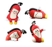 Car Interior Decor, 4-Piece Fire Extinguisher-Shaped Figures for Computer Monitors, Central Control Screens, Bookshelves, Desks, Offices, Trucks, Sedans, and Nightstands, Fun Decorative Accessories