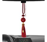 Car Interior Good Luck Pendant, Cinnabar Rear View Mirror Hanging, 10.63 Inches , Interior Accessory for Men and Women, Decorative Automotive Hanging ornament