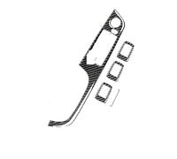 Car Interior Molduras Para BMW Serie 3 E90 2005-2012, 4 Uds., Panel Elevación Ventana Fibra Carbono Auténtica, Pegatinas Marco Interruptor, Embellecedor Interior Coche Consola Coche Decorativo ( Color