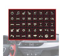 Car Interior Stickers, 40PCS Luminous Button Labels, Wear-Resistant Fluorescent Green Circuit Panel Parts for Car, Boat & Dashboard