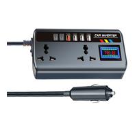 Car Inverter 200 W | 12 V/24 V a 220 V Power Converter con 2 AC Outlets & 3 | Puertos USB | Cars Power Inverter Converter | PD Fast Charging Car Charger Adapter for Travel & Camping