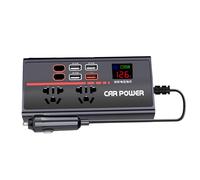 Car Inverter 200 W, adaptador de inversores, portátil con cargador automático de 12 V/24 V a 110 V/220 V AC con puertos de carga rápida USB para viajes camping emergencia, 6,3 x 3,15 x 1,18