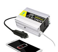 Car Inverter - 3inch 400w Sine Waves Inverter | Silver DC to AC Power Inverters - Compact Lightweight Inverters with Modified Sine Output and Status Indicators for Safe Energy Conversion in Vehic