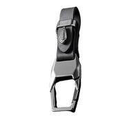 Car Key Chain - Zinc Alloy PU Leather Key Holder with Anti Loss Strap