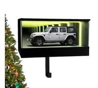 Car Key Holder For Wall - Stylish Soft White LED Infinity Mirror, Modern Garage Entryway Hook, House Key Organizer Shelf, Ambient Light Home Decor, Tech Gadget Display, Space Illusion | For Men