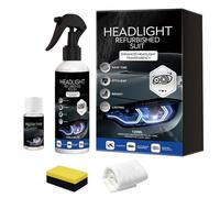 Car Light Cleaner - Yellowing Removal, With Sponge And Towel Automotive Headlamp Restoration Fluid Finish, 180ml Repair + 10ml Protective Agent Kit, High qualty Solution- For Truck