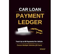 Car Loan Payment Ledger: Monthly Installment Log Book for Tracking Payments & Balance - Covers Multiple Vehicles | Up to 80 Payments (months) Per Vehicle (20 Cars)
