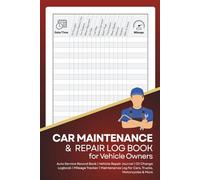 Car Maintenance & Repair Log Book for Vehicle Owners: Auto Service Record Book | Vehicle Repair Journal | Oil Change Logbook | Mileage Tracker | Maintenance Log for Cars, Trucks, Motorcycles & More