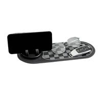 Car Mat Phone Holder, Dashboard Organizer Tray, Non Slip Phone Stand, Functional Design with Hidden Parking Number Plate, Ideal Accessory for Vehicle Interior Truck Navigation Electronics Keys