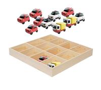 Car Model Display Case, Wooden Wall Shelf, Collectibles Storage Rack, Dust Resistant Design, Compact Grid Layout, Easy Mount Structure, Perfect for Bedroom, Dormitory, Business, Rental, Figurines