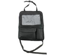 CAR+ Organizador de asiento trasero de coche de poliéster con 3 compartimentos, color negro