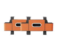 Car Organizer and Storage Box with Cup Holder, Tissue Box, Hooks - Space for Phones, Snacks, Handbags, Fits Most Car Models (2pcs Orange)