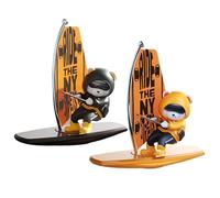 Car Ornament - Funny Surfing Bear Figurine, Animal Dashboard Decoration, Interior Center Console Collectible Sculpture Automotive Display Piece Decorative Cabin | For Truck Vehicle Sedan Scooter