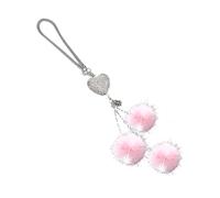 Car Ornament - Plush, 6cm | Bling Mirror, Elegant Pendants with Love Hearts, Rearview Mirror Pendant, Love Pendant For Women Girls, Adds Charm - Auto Interior Decor, 40g 3cm