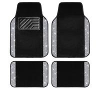 CAR PASS Bling Diamond - Tapetes de Piso para automóvil, con Diamantes de imitación Brillantes, Cristal Brillante con Almohadilla Antideslizante de PVC para el talón, Impermeable, Ajuste Universal,