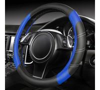 CAR PASS Line Rider Microfiber Leather Sporty Steering Wheel Cover Universal Fits for 95% Truck SUV Cars 14.5-15inch Anti-Slip Safety Comfortable Desg