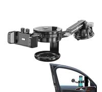 Car Phone Cup Holder Mount, 360 Degree Cradle with Silicone Bottom, Sturdy Automotive Stand, Non-Slip Interior Accessory with Stable Style, Suction Cup Bracket for Truck and Travel Women & Men