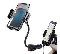 Car Phone Holder - 3 In 1 Portable Phone Supporter Charger Bracket, 11.42x4.33x2.76 Inches Fast Charging 18W 360 Degree Rotatable Car PhoneHolder For Mobile