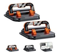 Car Phone Holder 360 Degree Rotation,Suction Cup Fixed Non-Slip Mobile Phones Holder Suitable,Ultra-Strong Suction Cup Phone Mount,2 in 1 Dashboard Stand & Number Plate Cellphone Mount (Orange*2)