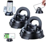 Car Phone Holder Mount, 360-Degree Rotatable Mobile Holde with Non-Slip Base,Strong Adsorption Cars Holder, Washable Gel Pad,for All Models Dashboard,Center Console (2 pcs)