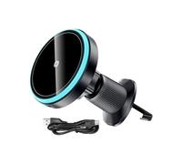 Car Phone Holder, Wireless Car Charger, 0.31x4.5in 15w Fast Charging Stand, Auto Allignment Secure Dashboard Clip, Magnetic Phones Mount for Sedan Vehicle Truck Cellphone Use